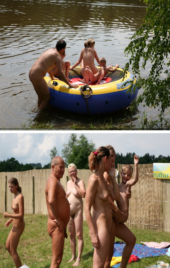 Zdjęcia rodzinny nudyzm rodzice i młodzi nagie nudyści na łonie natury (set 16) | Photo family nudism naked parents and young nudists in nature [Kolekcja Naturyzm]