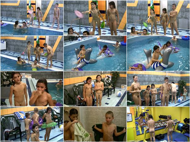 Wideo dorośli i młodzi nudyści w basenie w wysokiej jakości | Video adults and young nudists in the pool in high quality [Kolekcja Naturyzm]